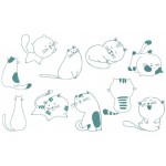 Stickserie - Crazy Cats Doodle 